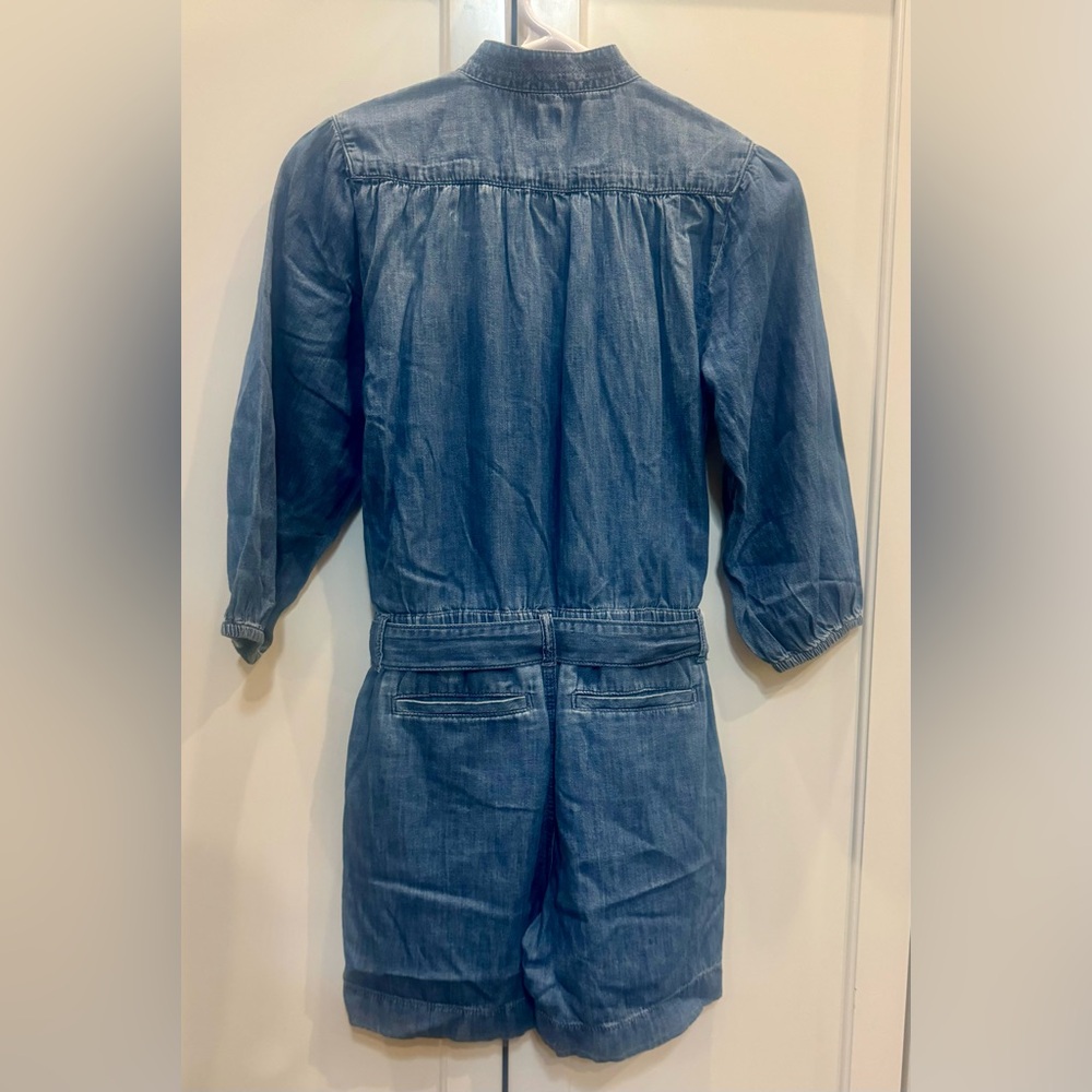 NWT GAP Kids Denim Long Sleeve Romper with Belt - Size XL Girls - Picture 8 of 11